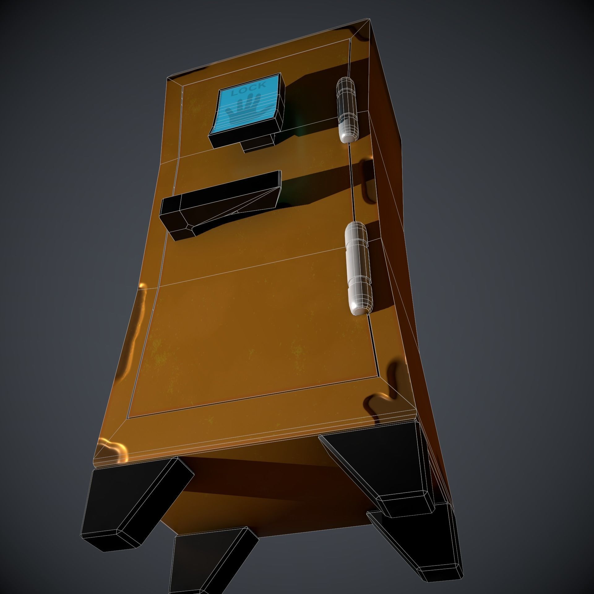 Stylized Cabinet  Low-poly 3D model_8
