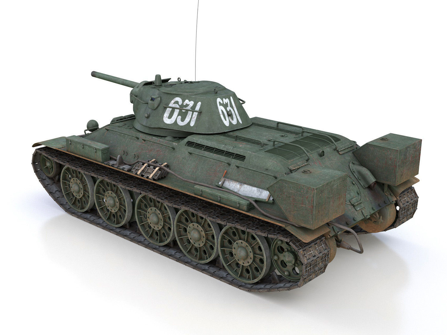 T-34-76 - Model 1942 - Soviet medium tank - 631 3D model_3