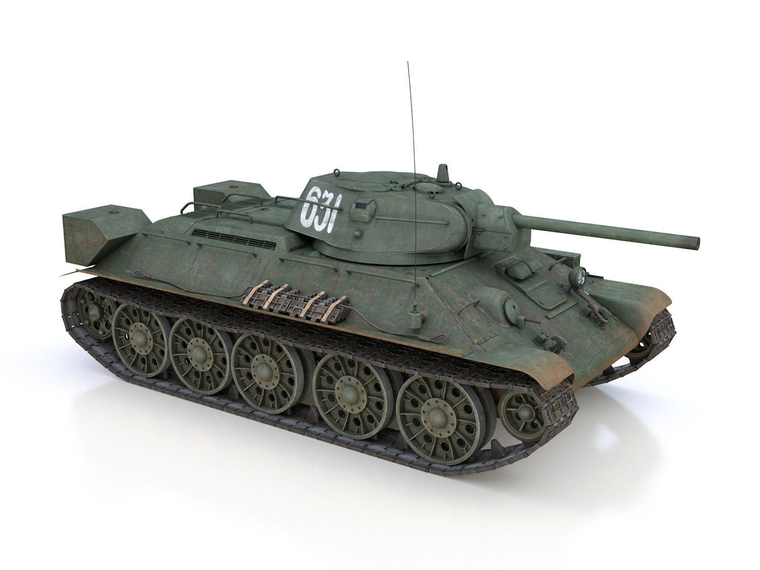 T-34-76 - Model 1942 - Soviet medium tank - 631 3D model_8