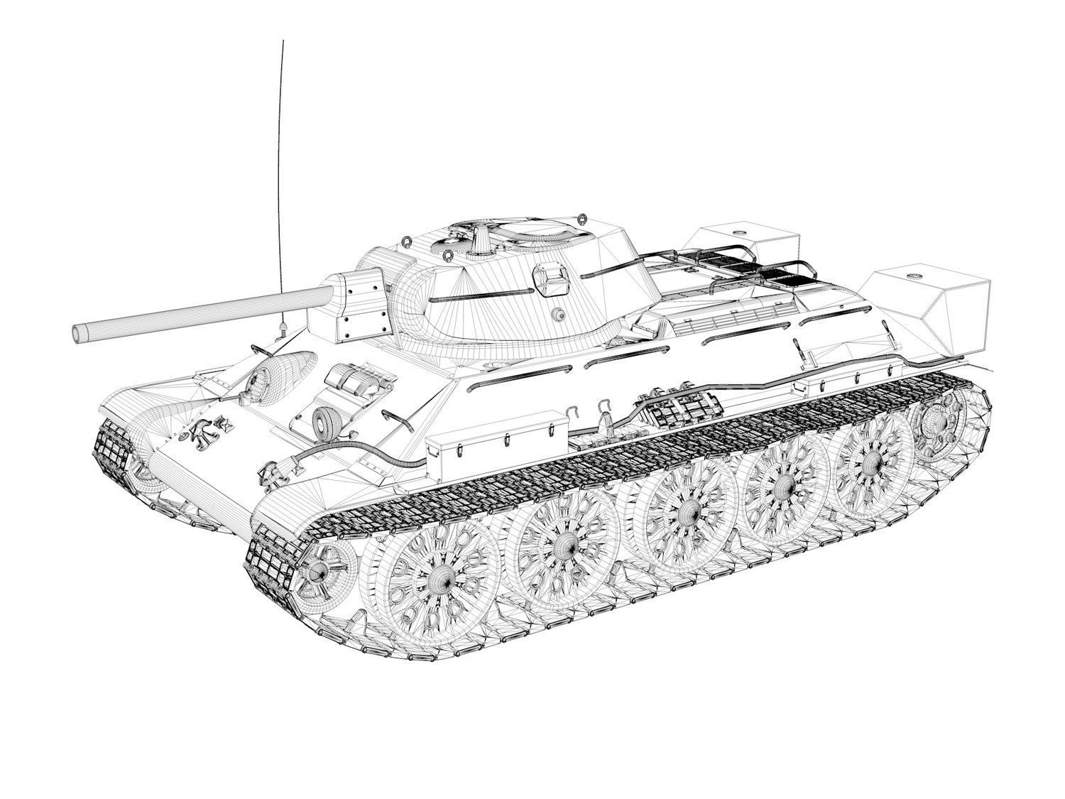 T-34-76 - Model 1942 - Soviet medium tank - 631 3D model_13