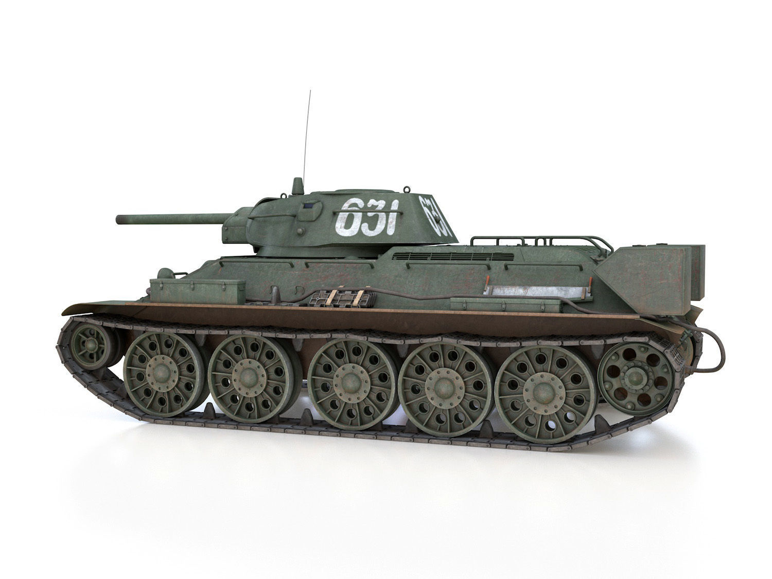 T-34-76 - Model 1942 - Soviet medium tank - 631 3D model_4