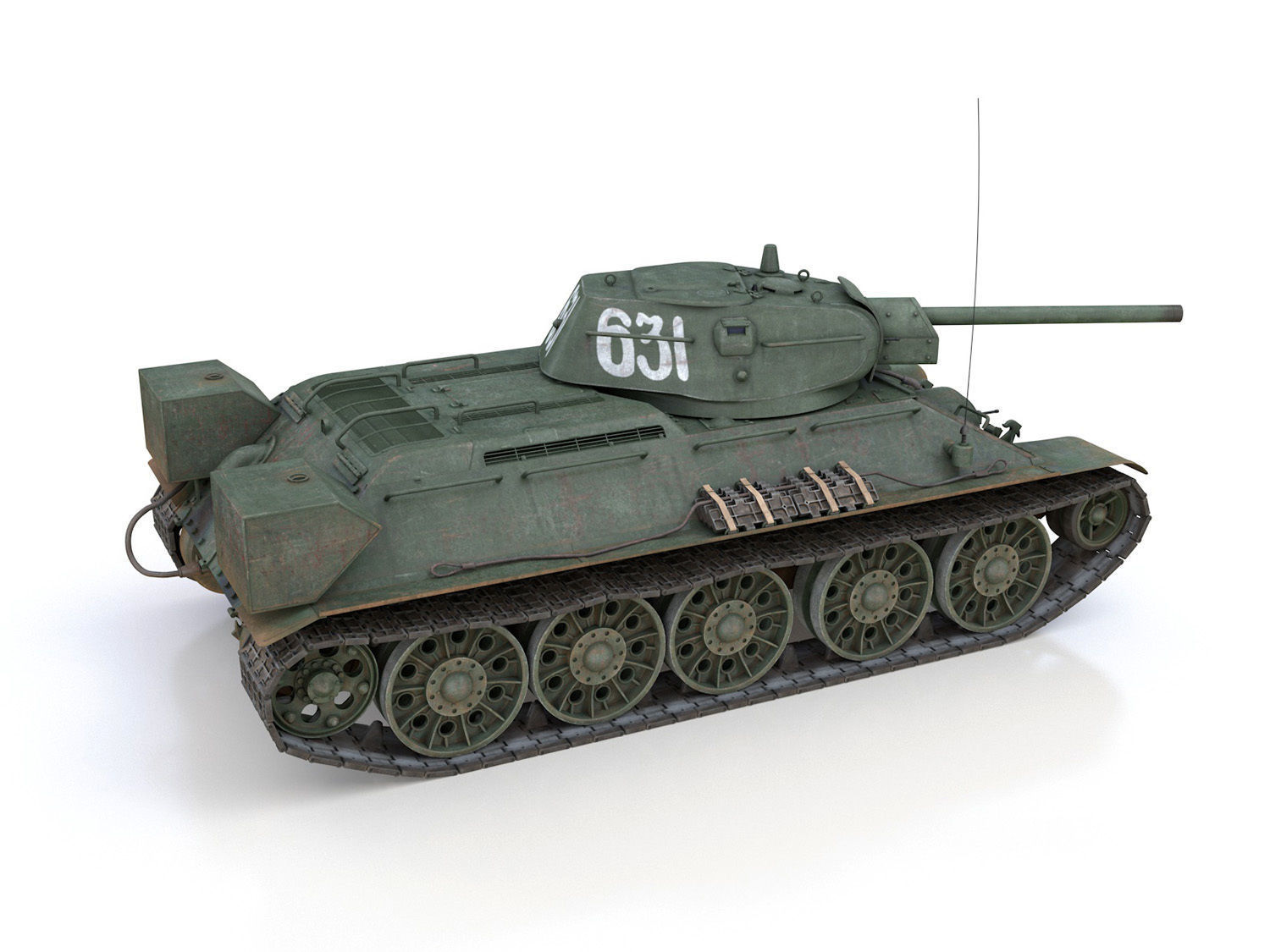 T-34-76 - Model 1942 - Soviet medium tank - 631 3D model_6
