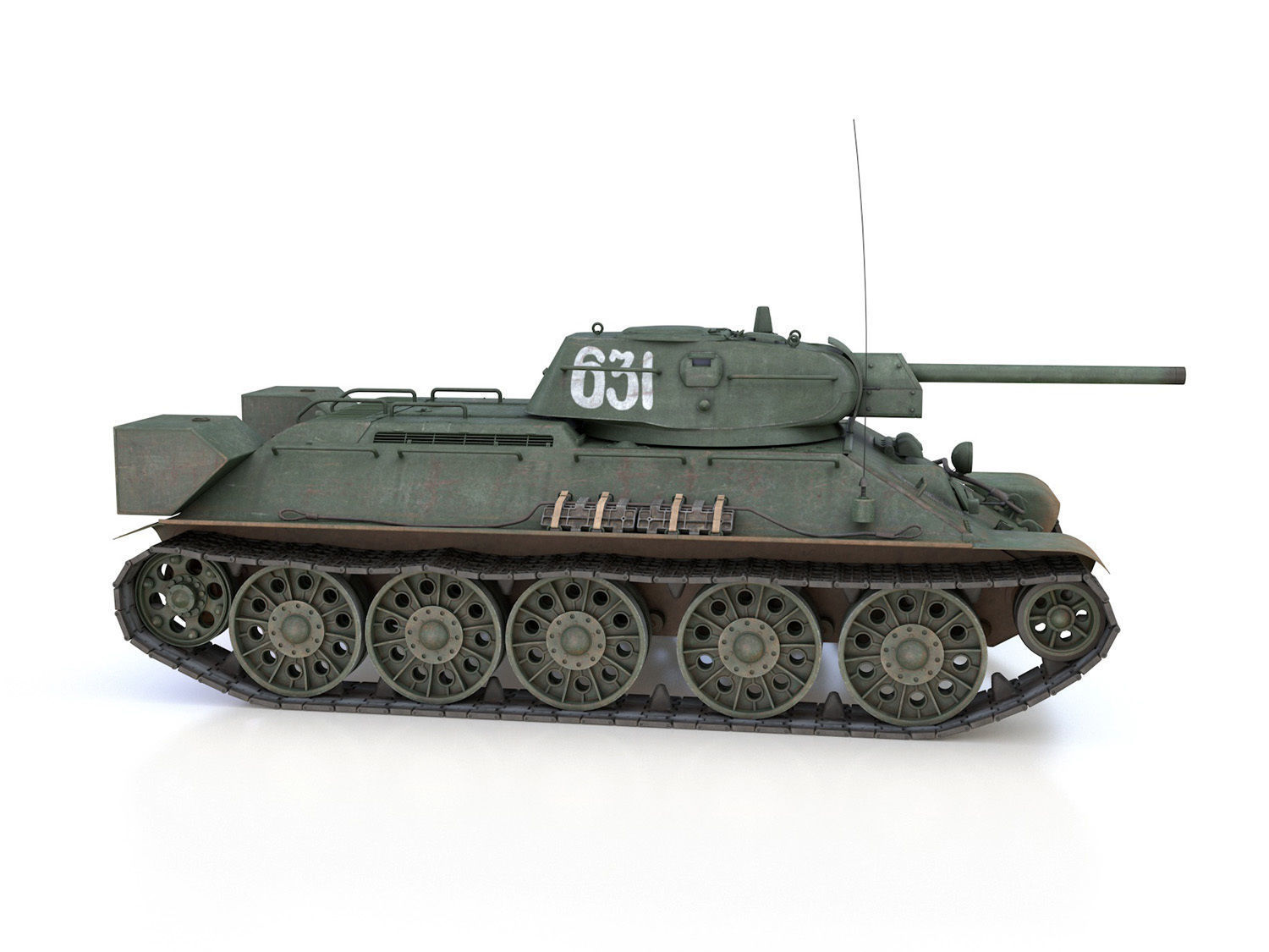 T-34-76 - Model 1942 - Soviet medium tank - 631 3D model_7