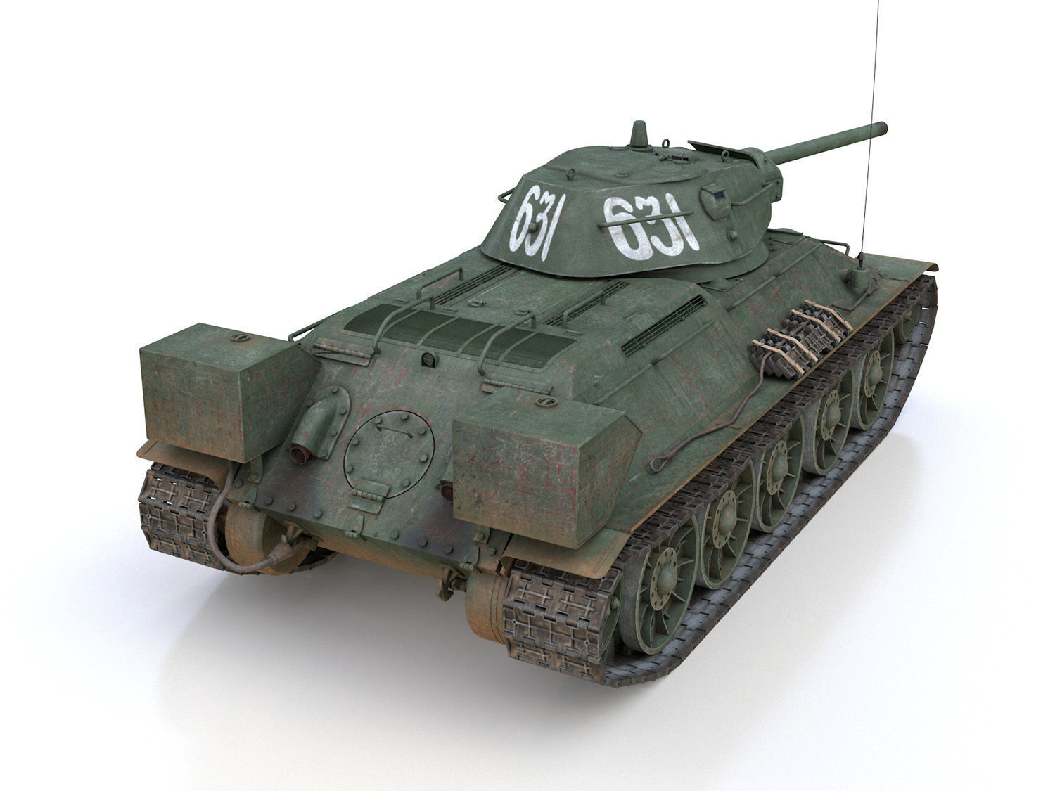 T-34-76 - Model 1942 - Soviet medium tank - 631 3D model_5