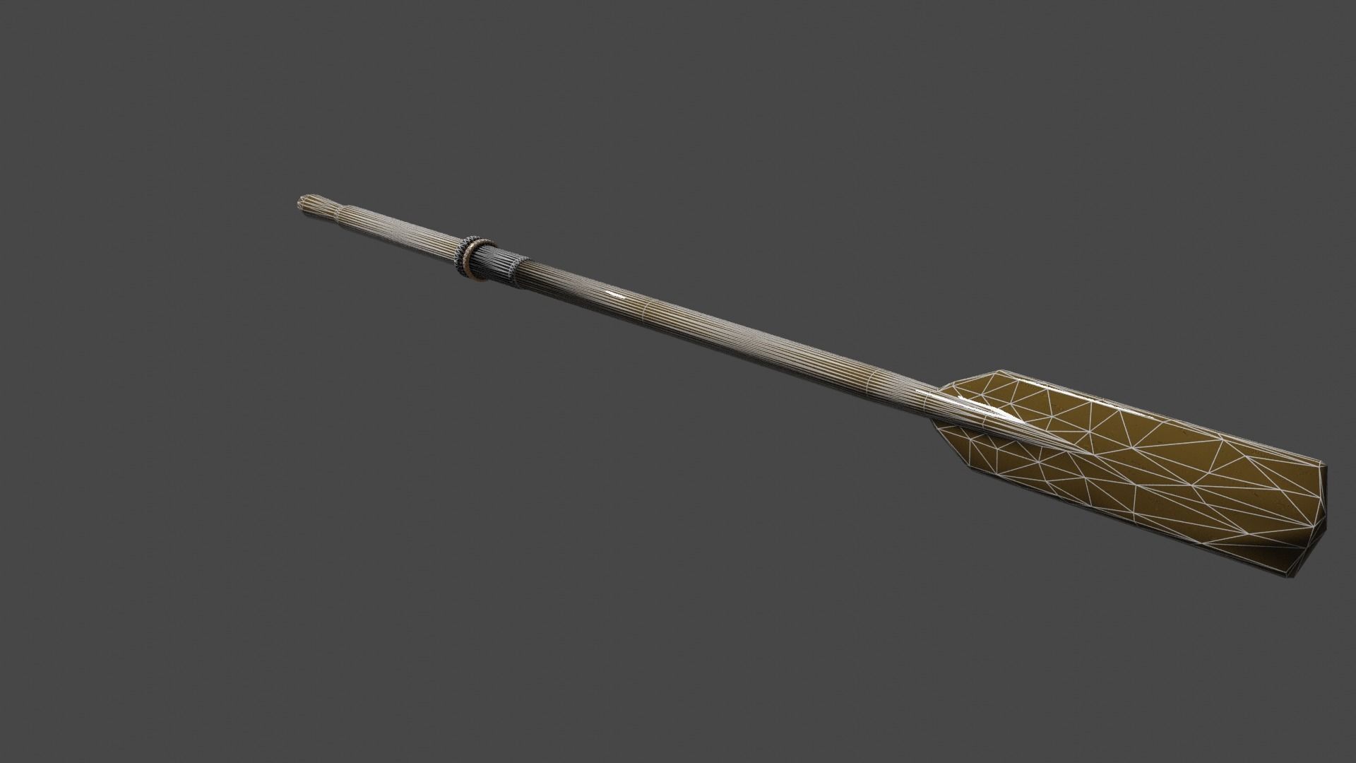 wooden oar Free low-poly 3D model_6