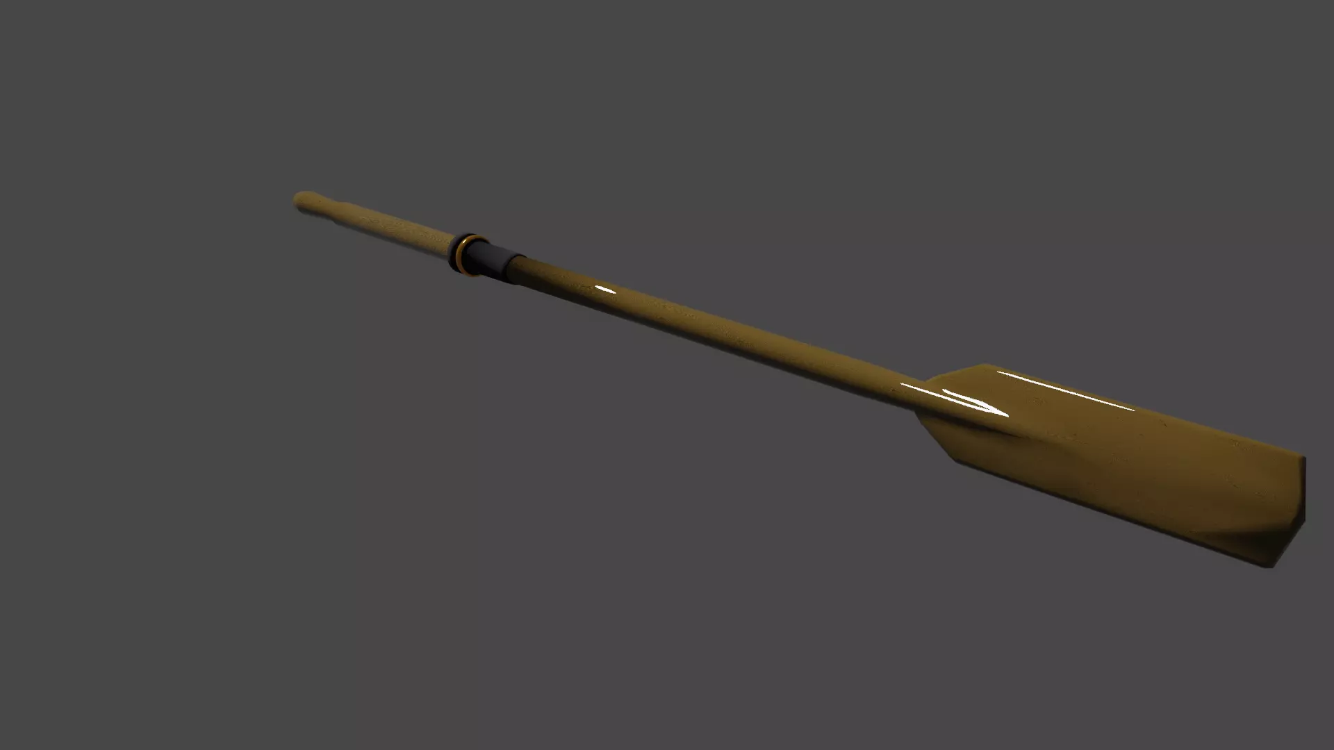 wooden oar Free low-poly 3D model_0