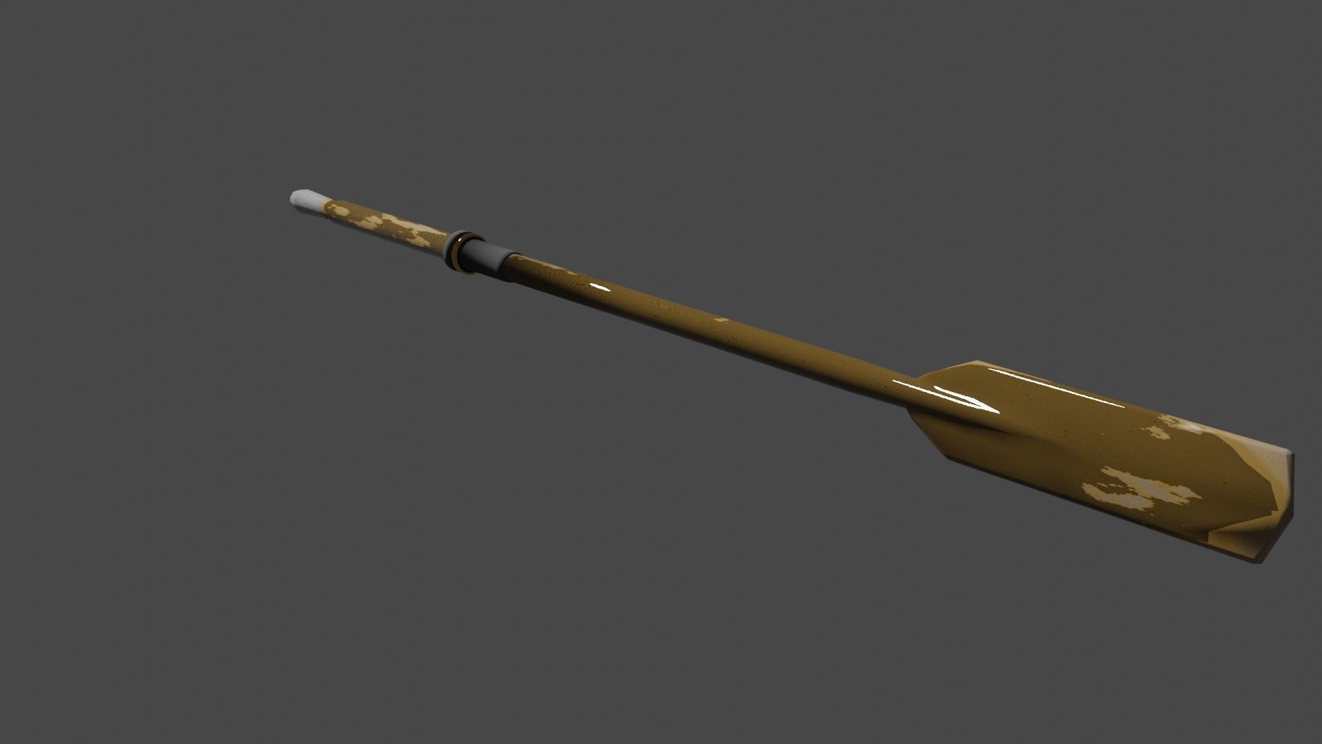 wooden oar Free low-poly 3D model_3