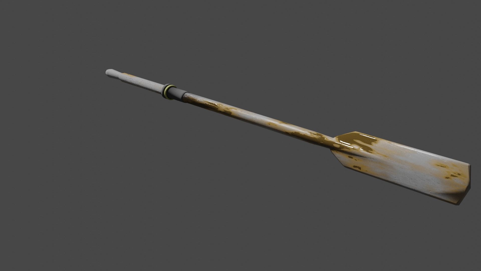 wooden oar Free low-poly 3D model_4