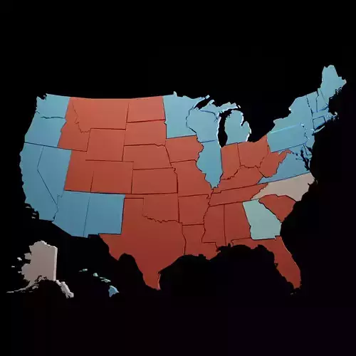 Us Election Map 2020 Low-poly 3D model