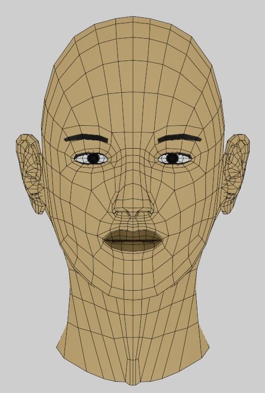 Female Head Simple V2 Low-poly 3D model_1
