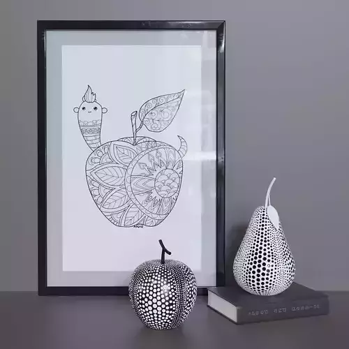 Decor Set pear and apple sculptures