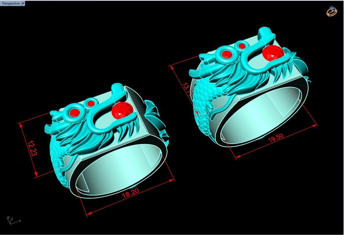 Dragon ring - Dragon roll the ring 3D print model_1