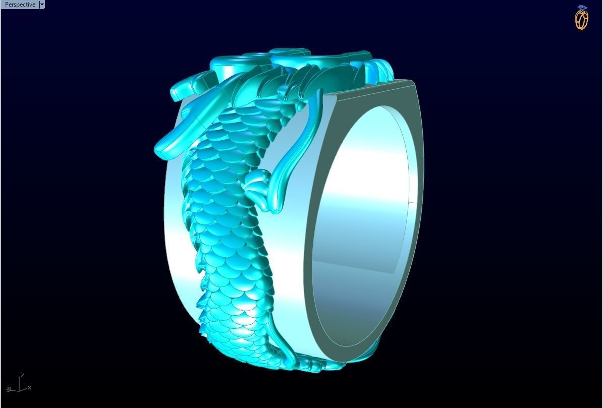 Dragon ring - Dragon roll the ring 3D print model_6