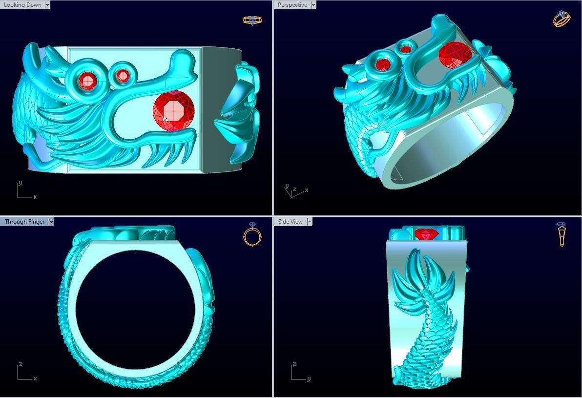 Dragon ring - Dragon roll the ring 3D print model_5