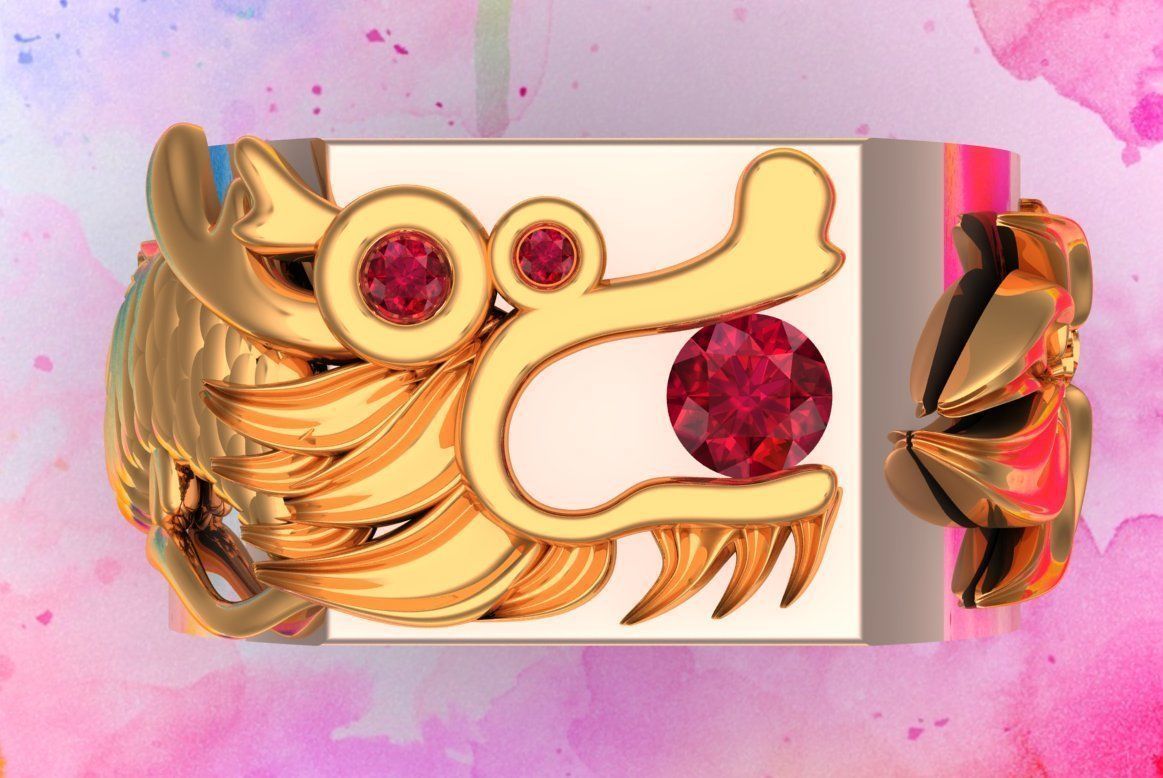 Dragon ring - Dragon roll the ring 3D print model_2