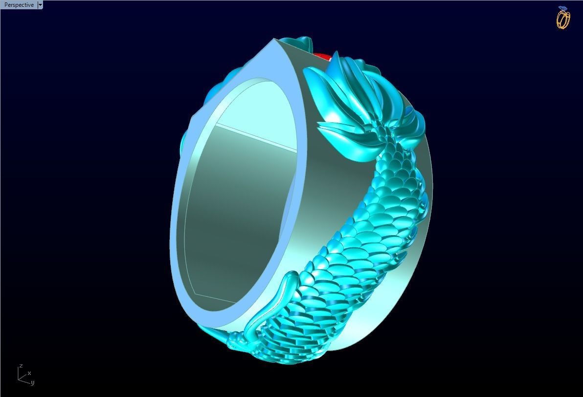 Dragon ring - Dragon roll the ring 3D print model_9
