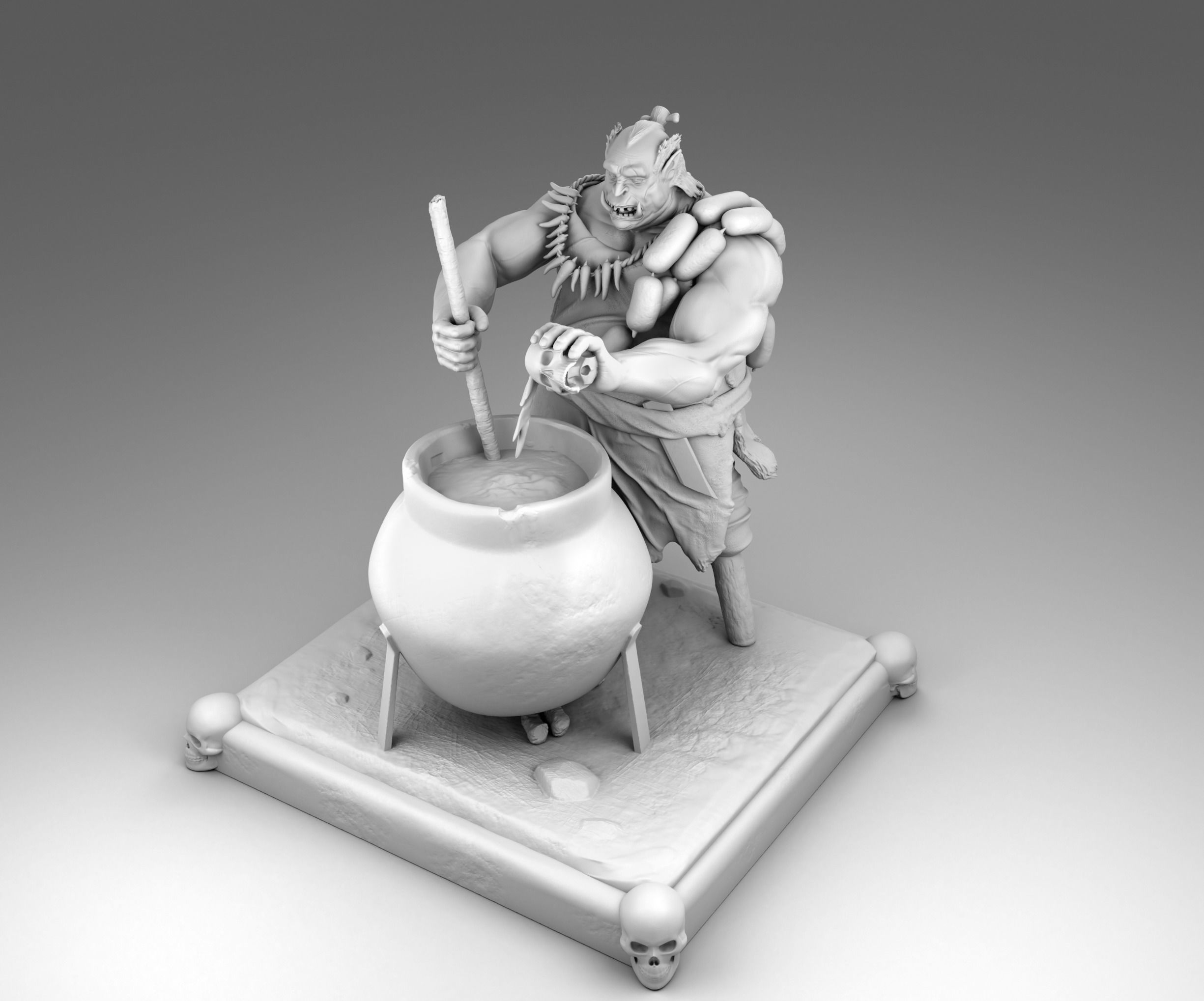The Orc chef 3D print model_1
