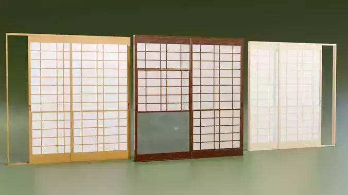 Japanese Shoji with glass window to see the snow