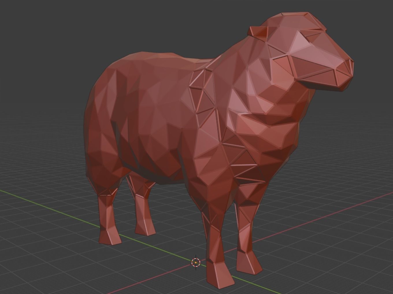 Polygonal Black Sheep Parametric 3D print model_11