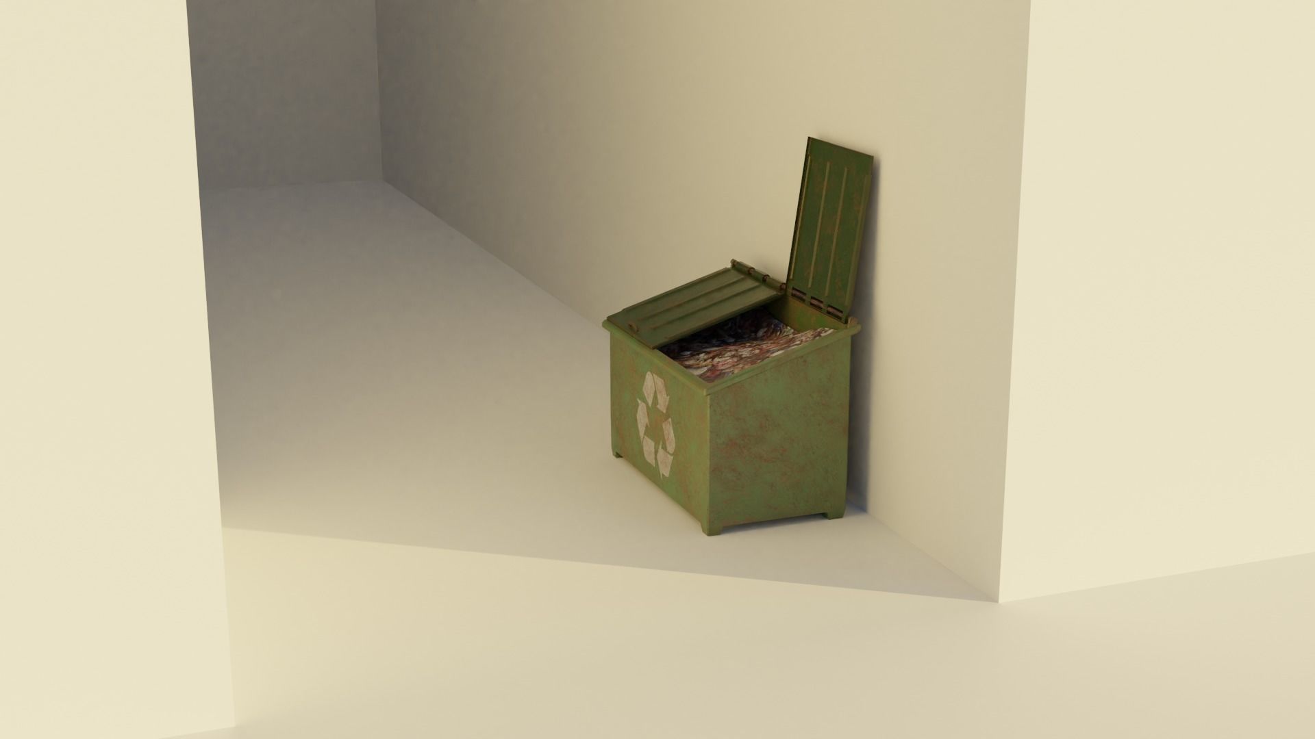Garbage Container - Street 3D Lowpoly  Trash Dumpster Model Low-poly 3D model_3