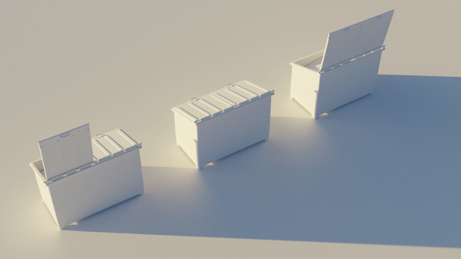 Garbage Container - Street 3D Lowpoly  Trash Dumpster Model Low-poly 3D model_5