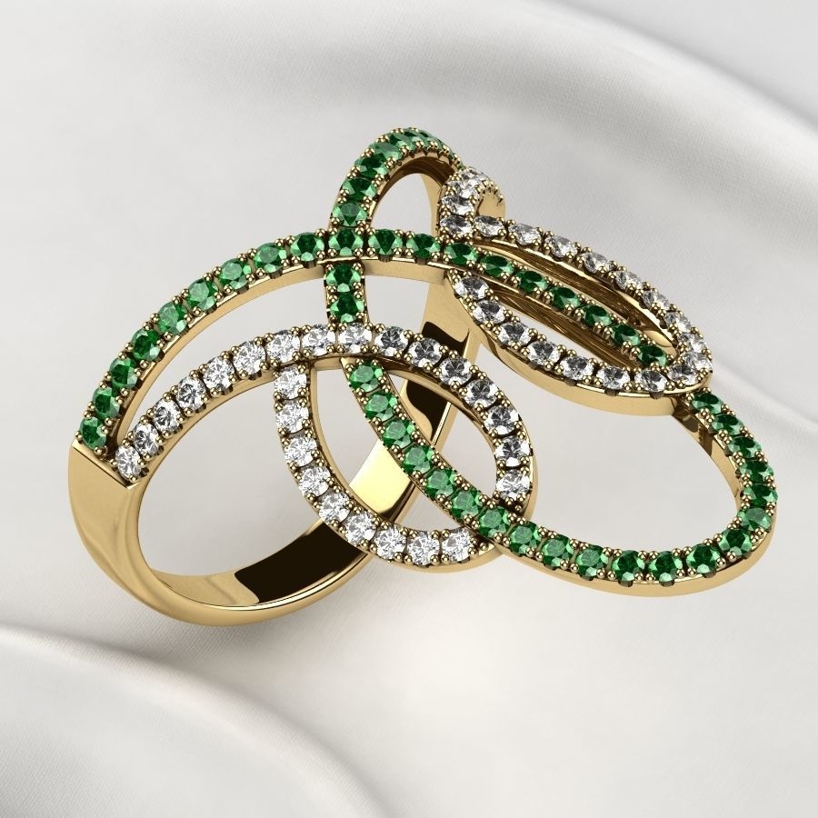 Fashion Gold Ring 3D print model_3