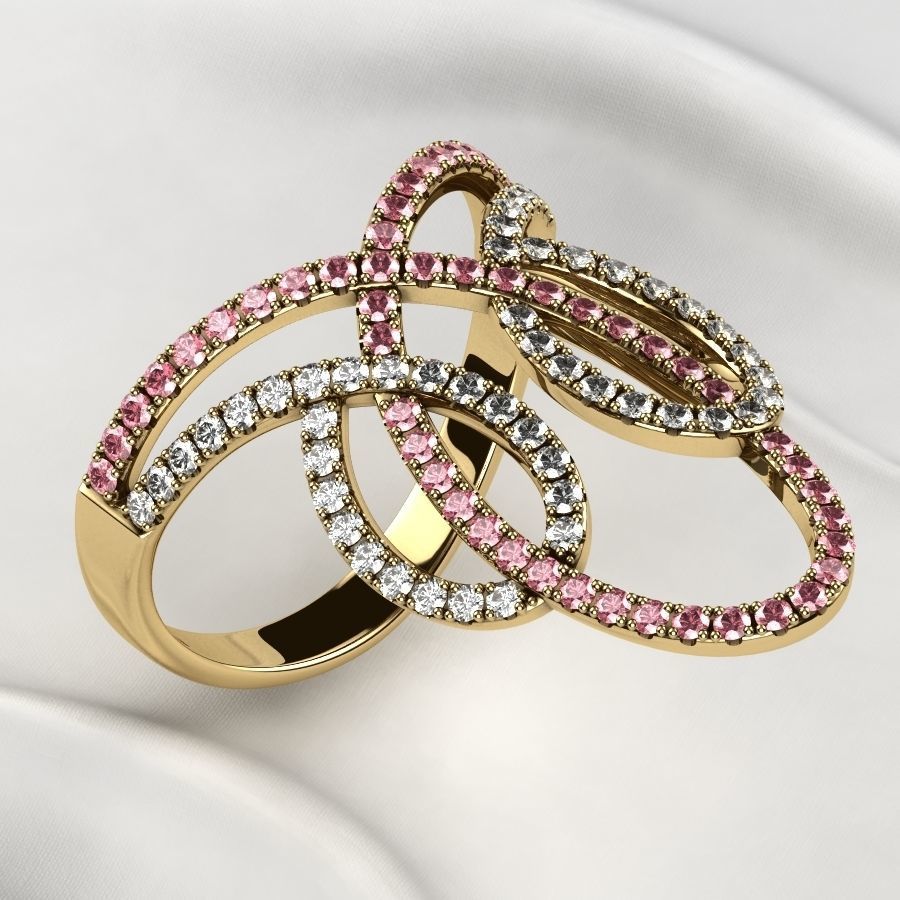 Fashion Gold Ring 3D print model_2