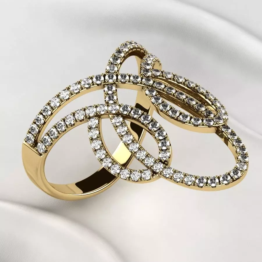 Fashion Gold Ring 3D print model_0