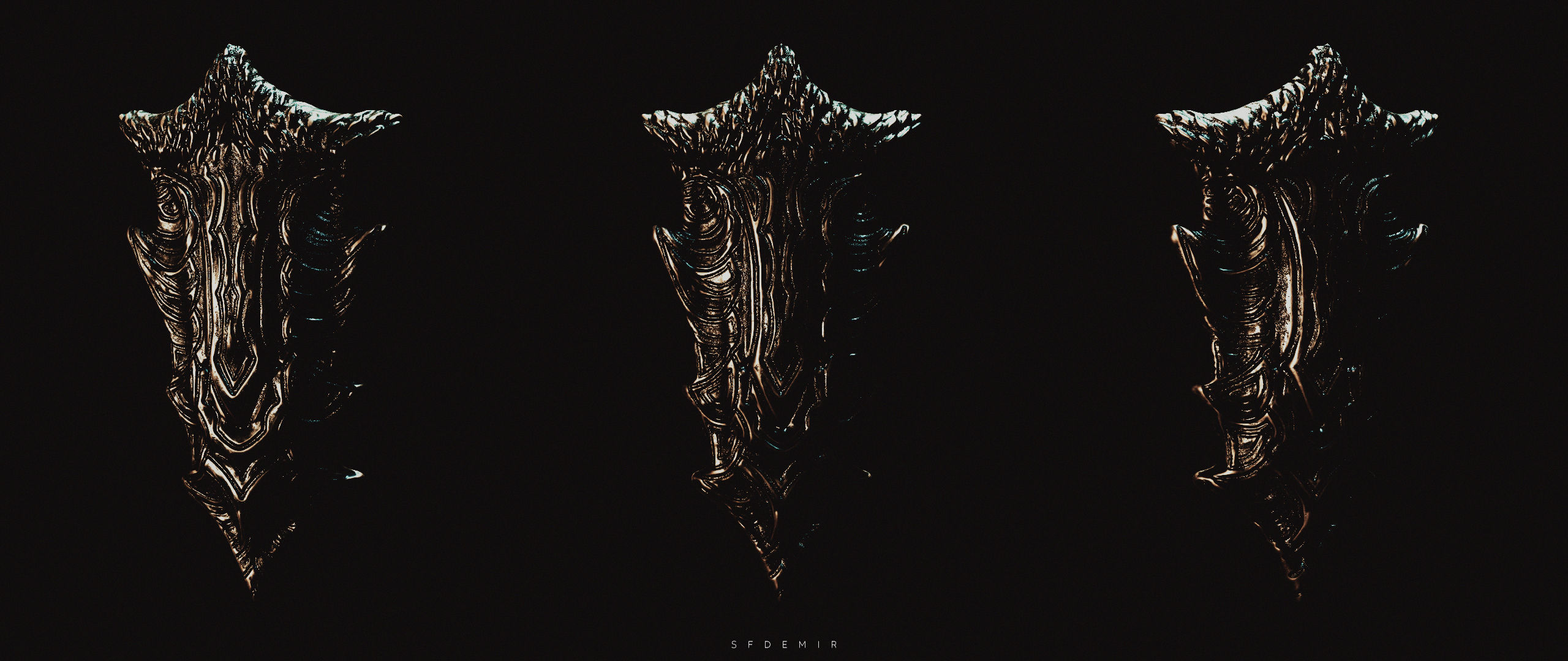 Dragonborn Shield Low-poly 3D model_11