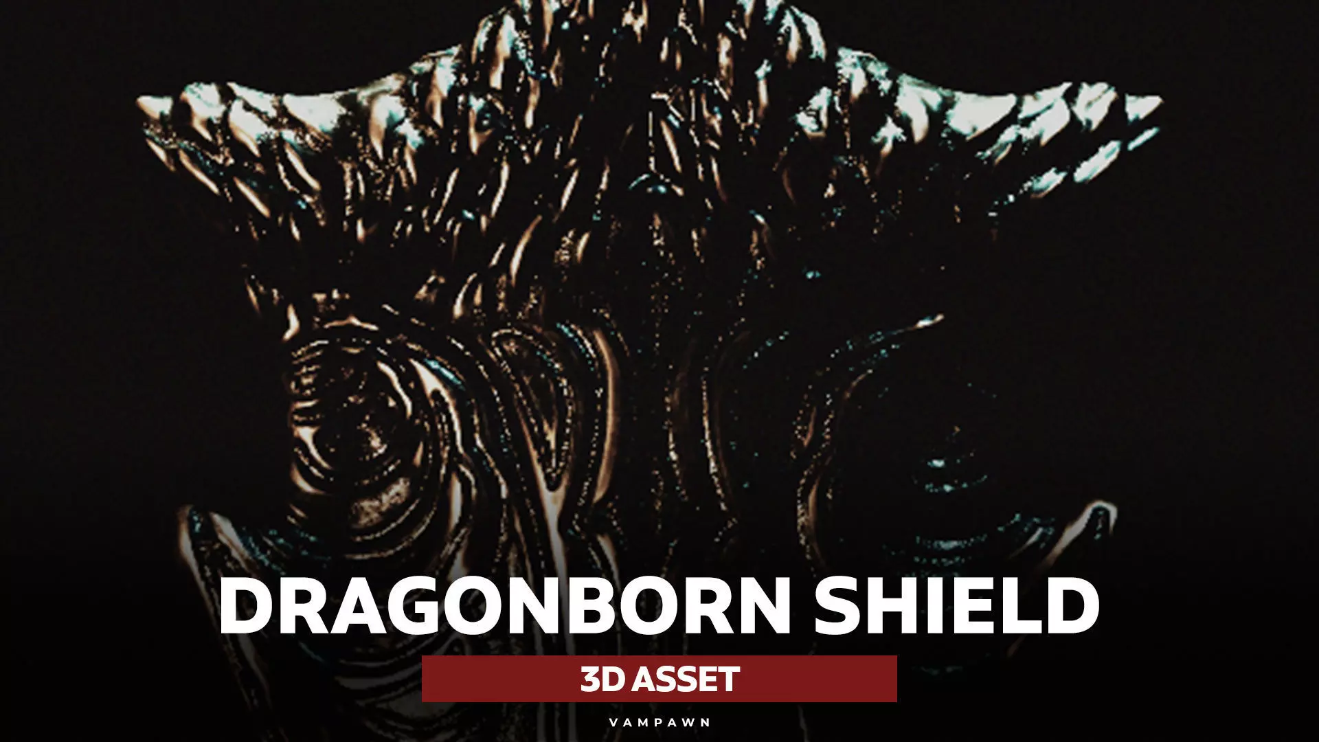 Dragonborn Shield Low-poly 3D model_0