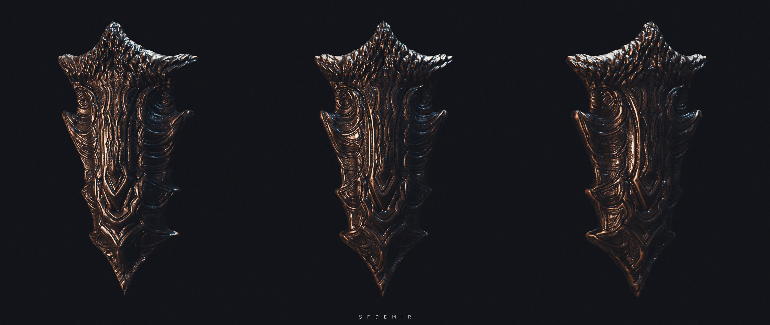 Dragonborn Shield Low-poly 3D model_7