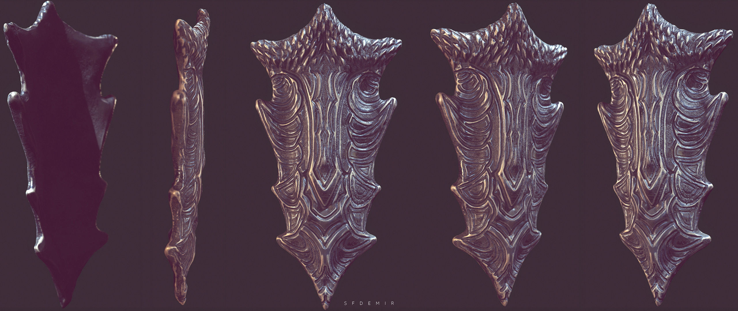 Dragonborn Shield Low-poly 3D model_5