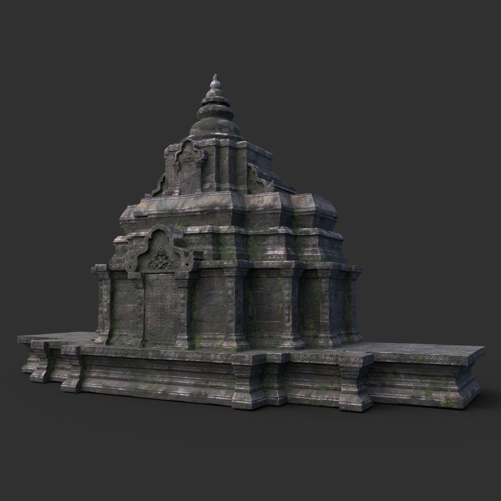 Ruin Ancient Temple - Khmer Architecture Pack B Low-poly 3D model_32
