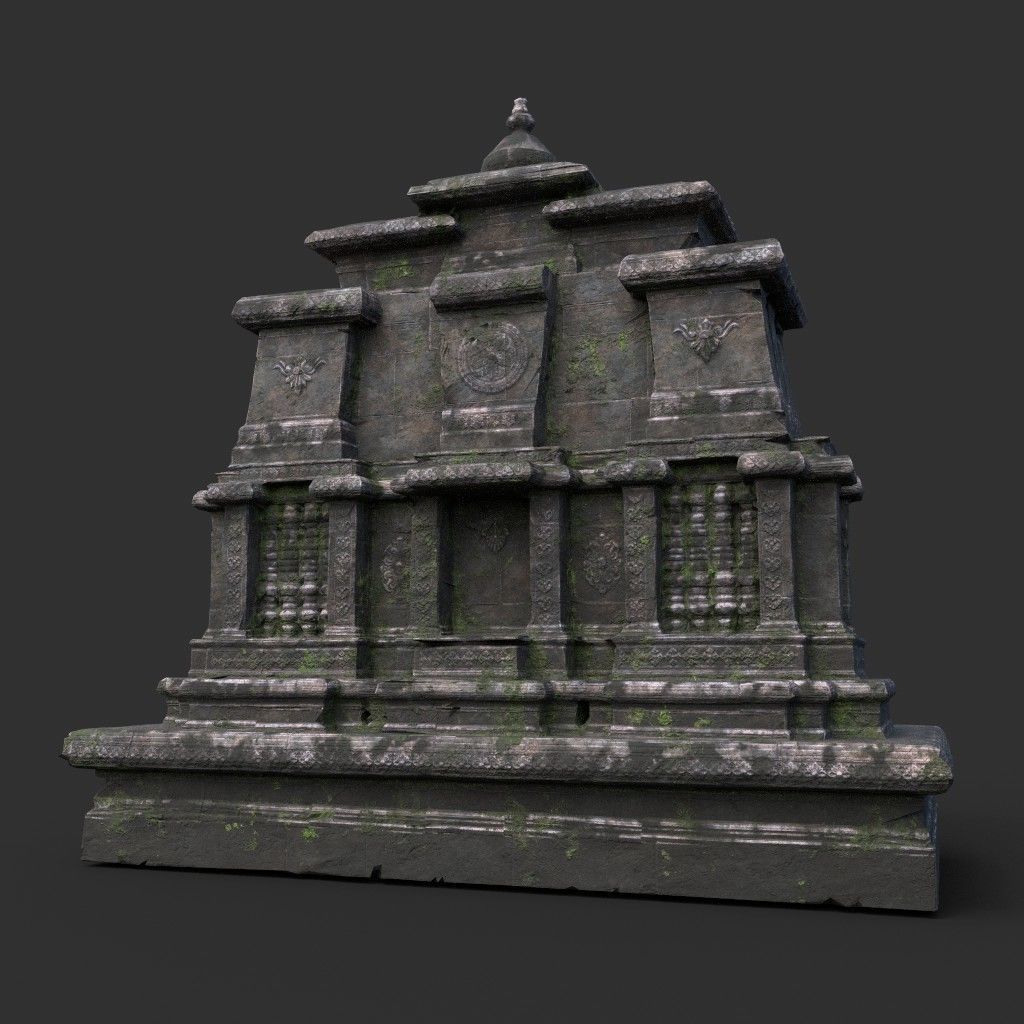 Ruin Ancient Temple - Khmer Architecture Pack B Low-poly 3D model_23