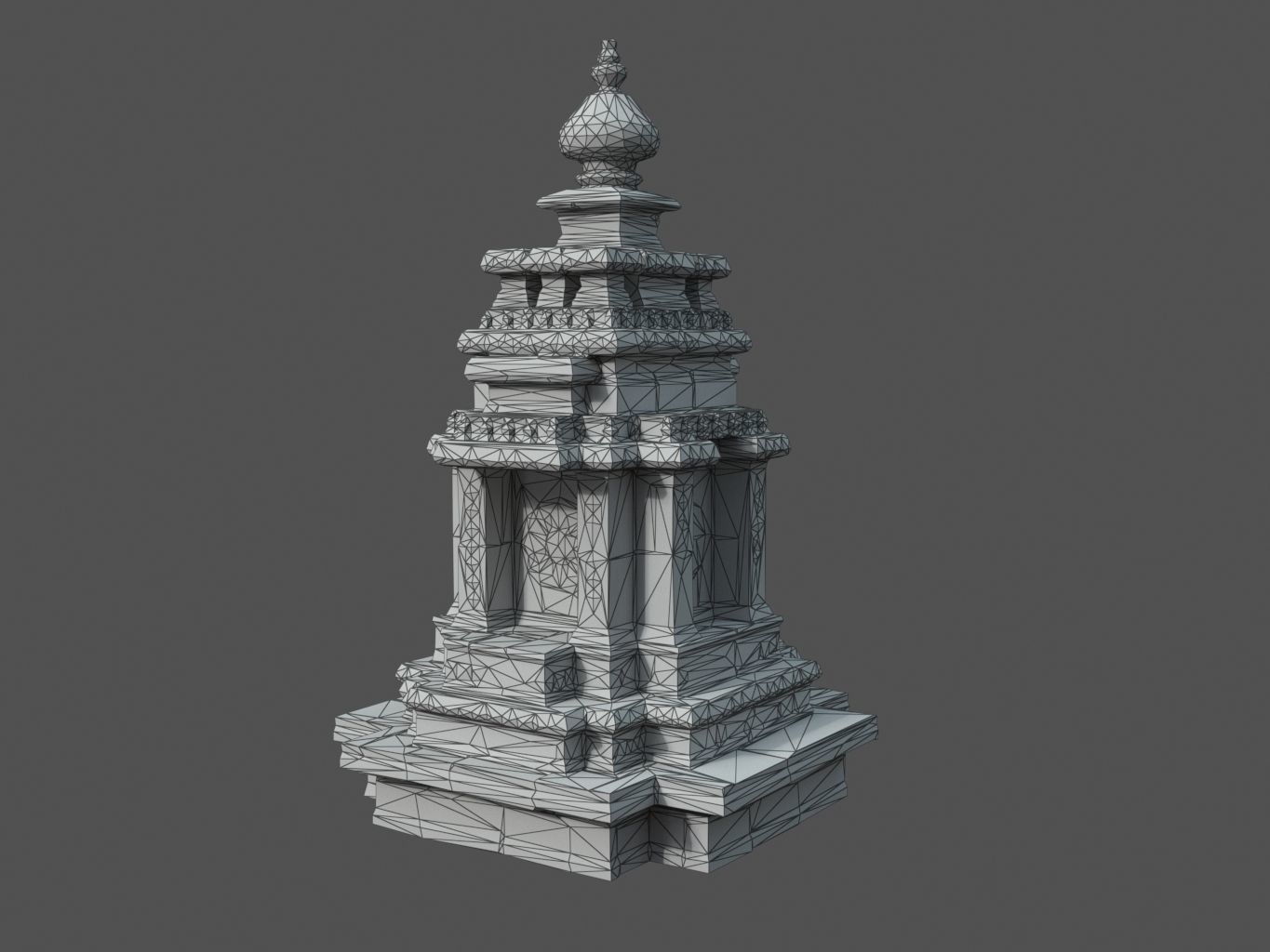 Ruin Ancient Temple - Khmer Architecture Pack B Low-poly 3D model_22