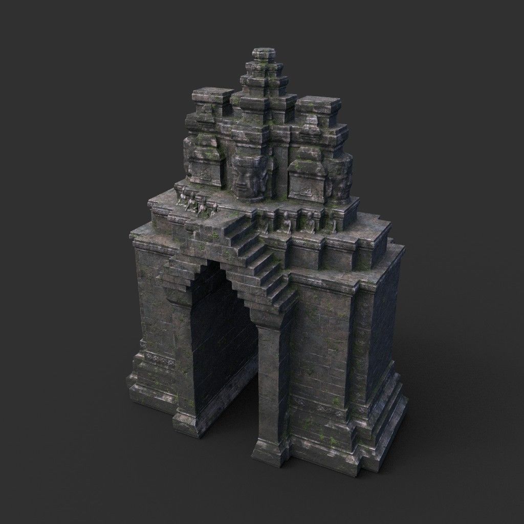 Ruin Ancient Temple - Khmer Architecture Pack B Low-poly 3D model_27
