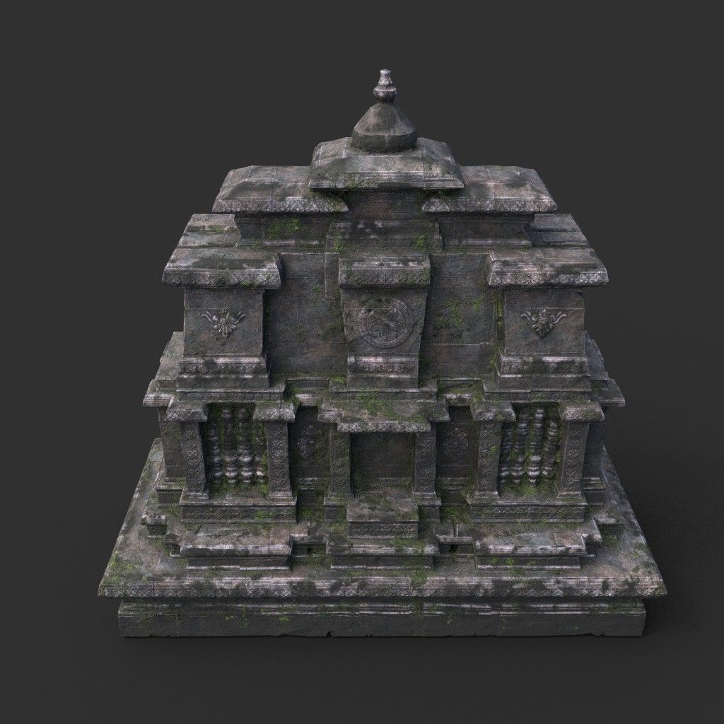 Ruin Ancient Temple - Khmer Architecture Pack B Low-poly 3D model_24