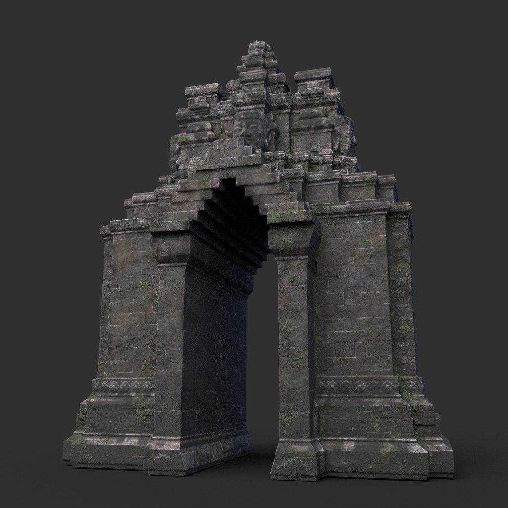 Ruin Ancient Temple - Khmer Architecture Pack B Low-poly 3D model_26
