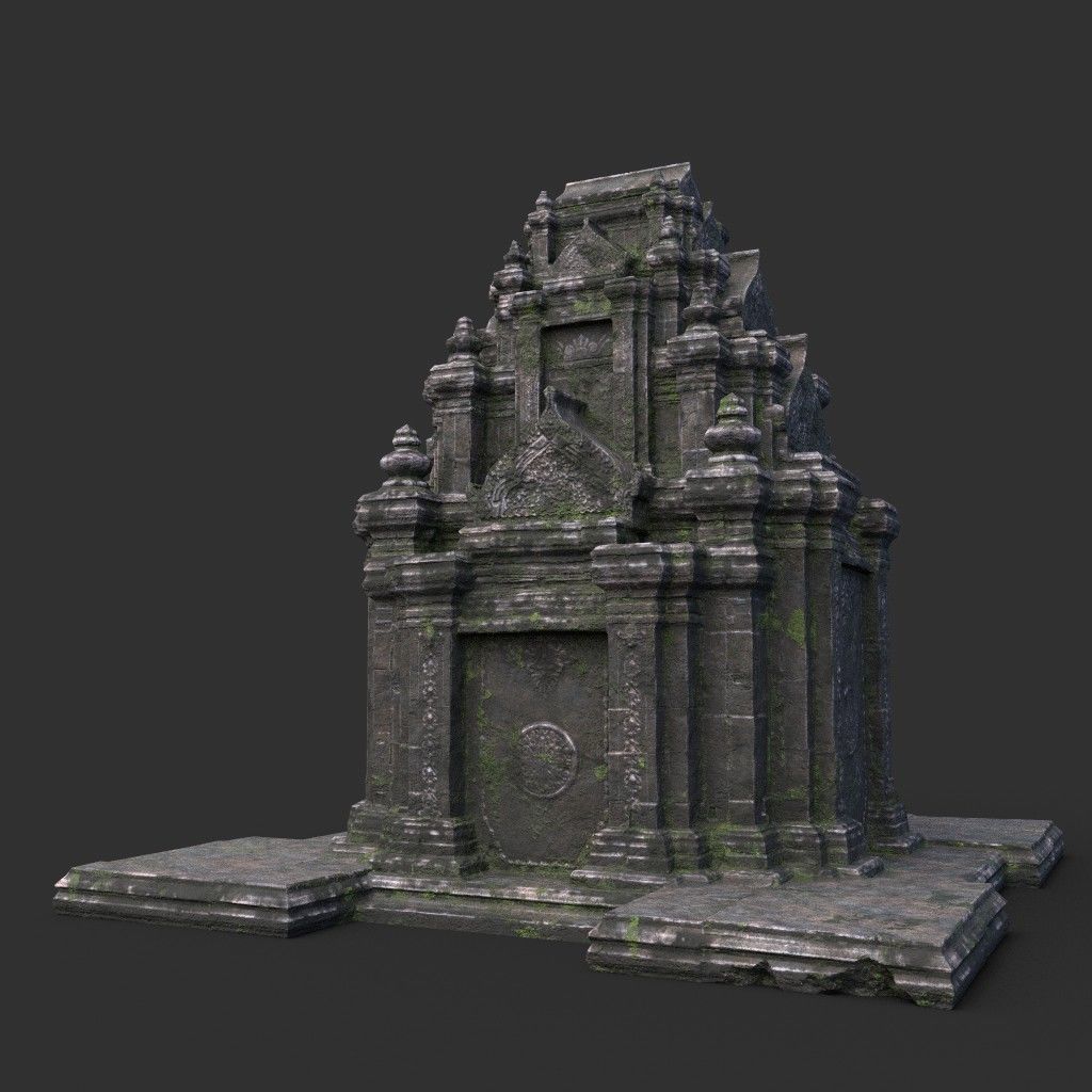 Ruin Ancient Temple - Khmer Architecture Pack B Low-poly 3D model_8