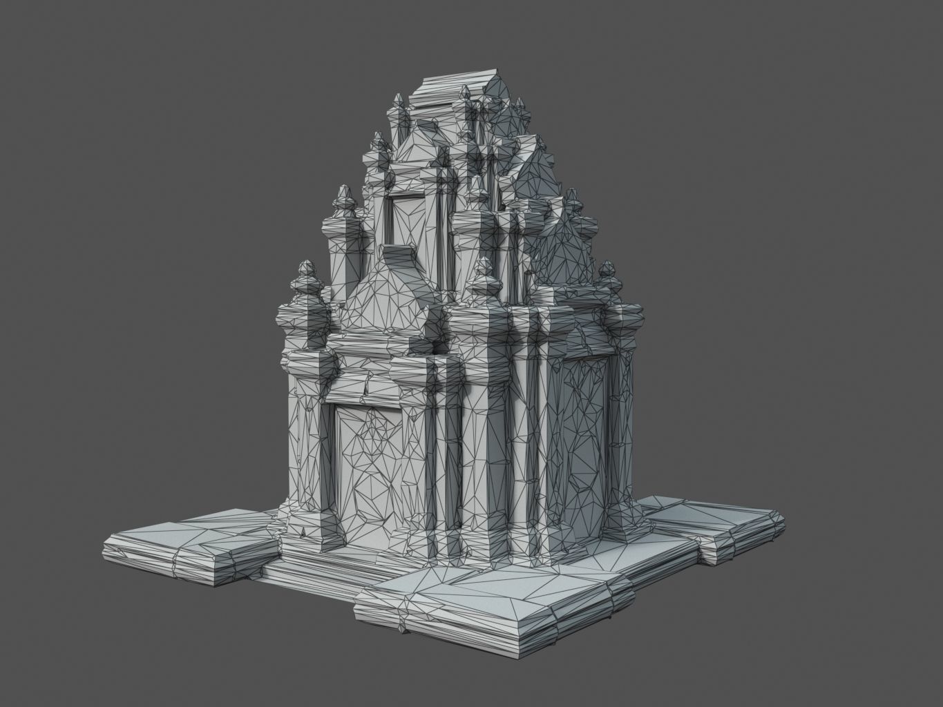 Ruin Ancient Temple - Khmer Architecture Pack B Low-poly 3D model_10