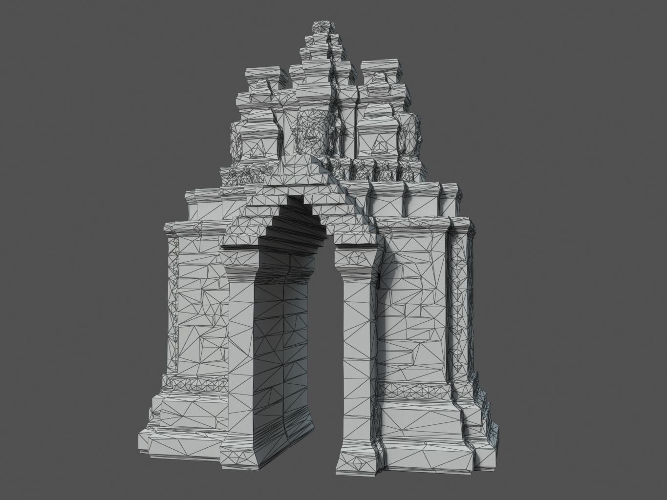 Ruin Ancient Temple - Khmer Architecture Pack B Low-poly 3D model_28