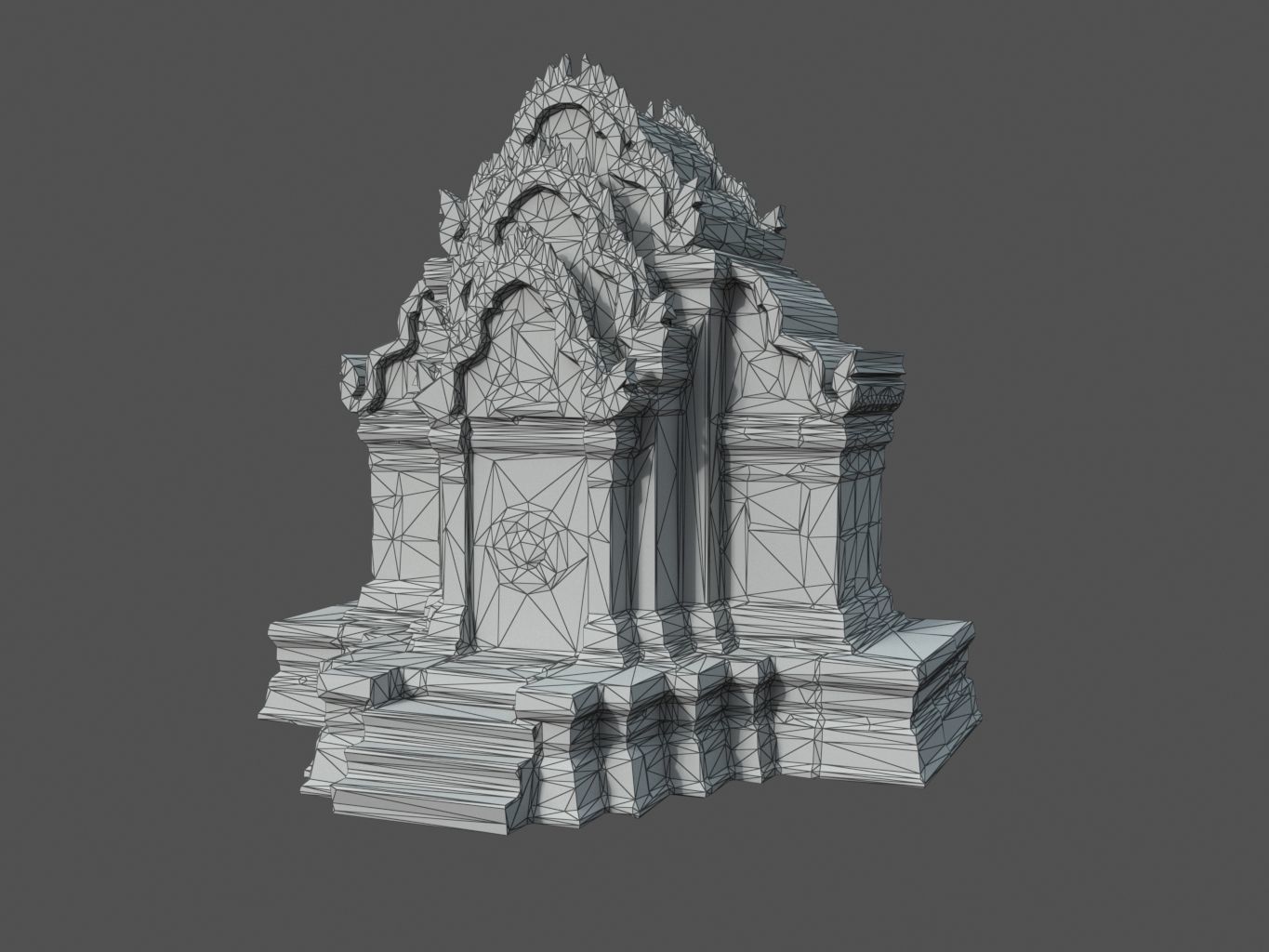 Ruin Ancient Temple - Khmer Architecture Pack B Low-poly 3D model_13