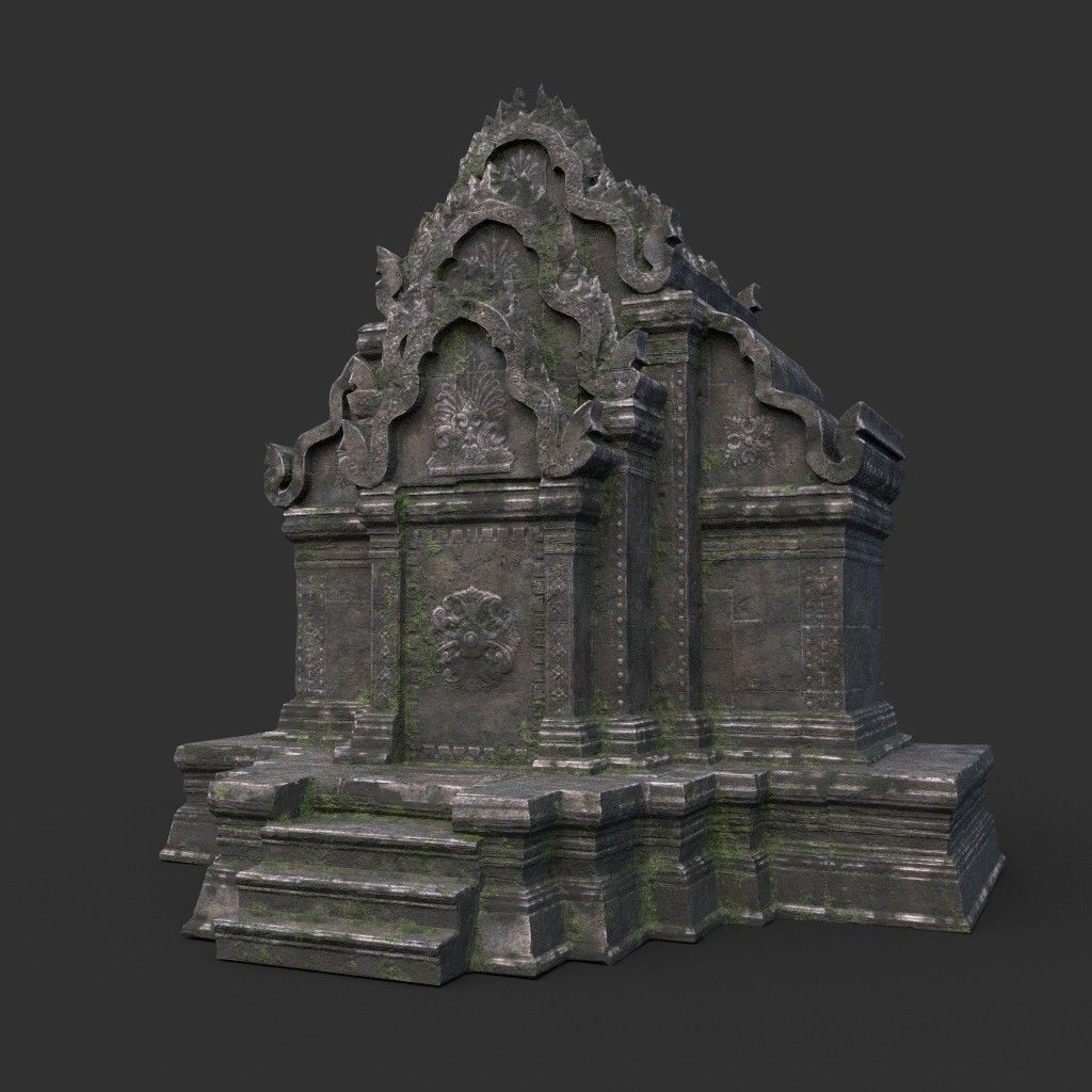 Ruin Ancient Temple - Khmer Architecture Pack B Low-poly 3D model_11