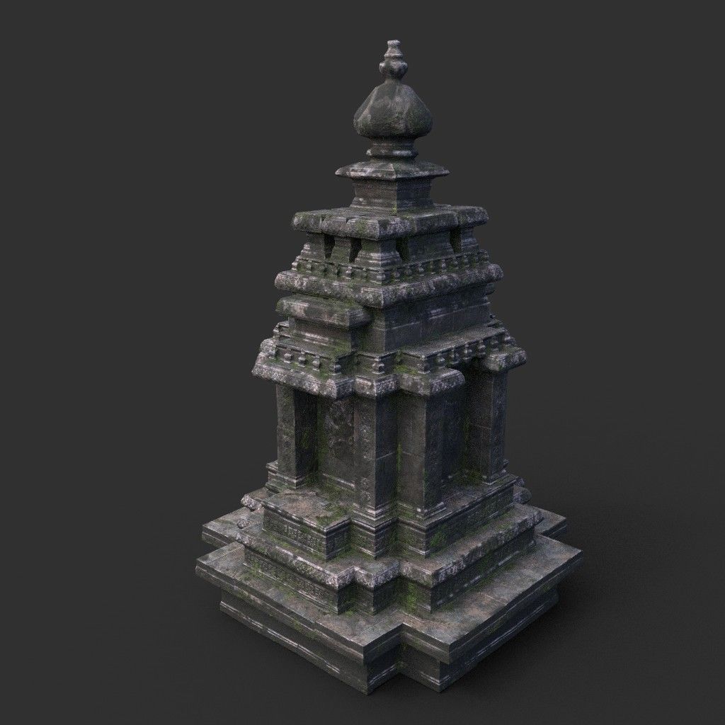 Ruin Ancient Temple - Khmer Architecture Pack B Low-poly 3D model_21