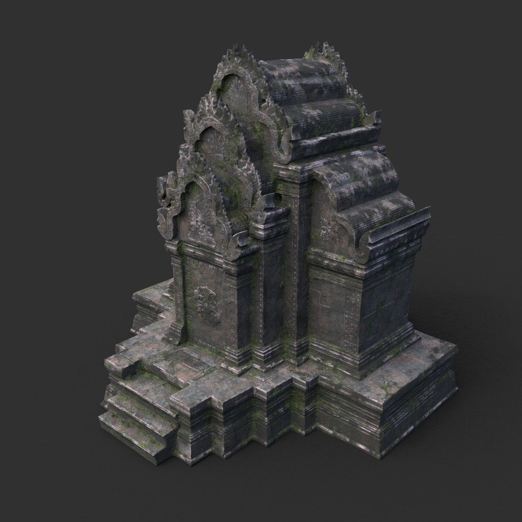 Ruin Ancient Temple - Khmer Architecture Pack B Low-poly 3D model_12