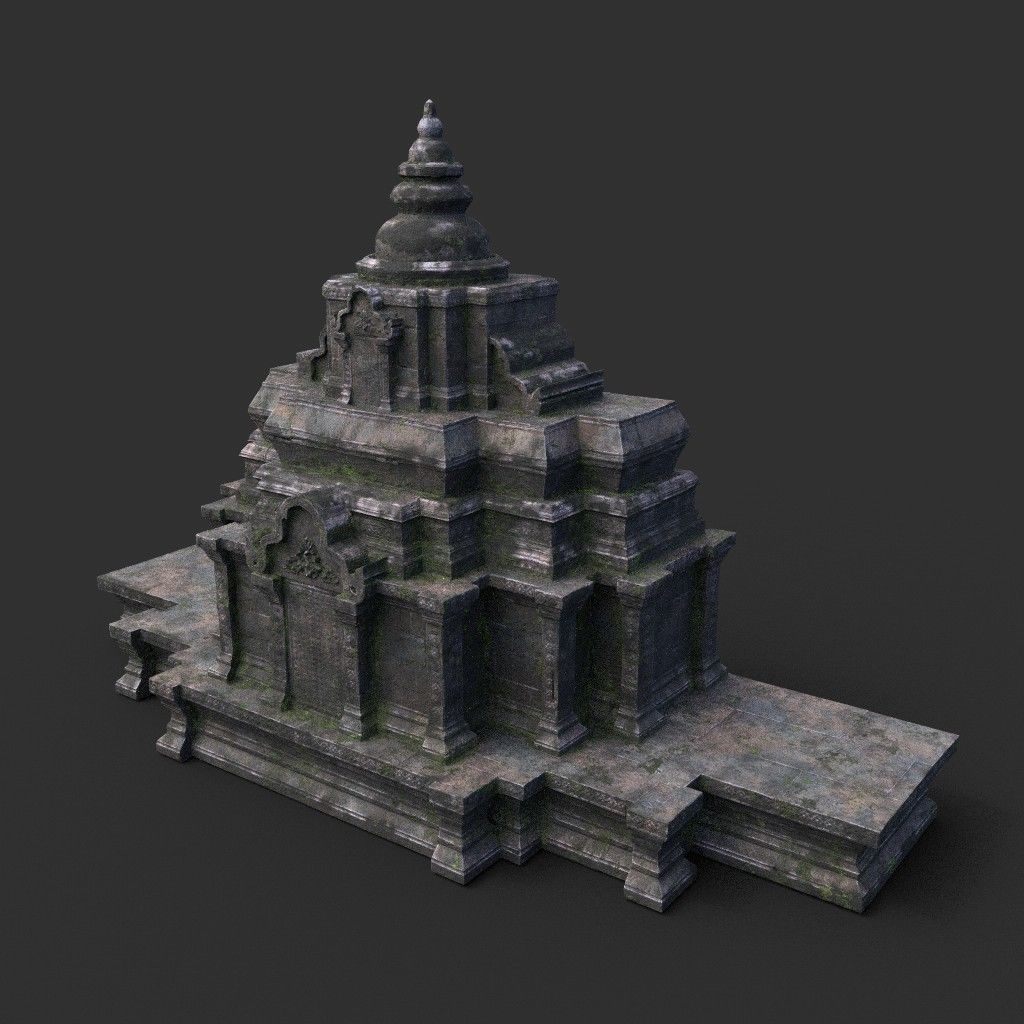 Ruin Ancient Temple - Khmer Architecture Pack B Low-poly 3D model_33
