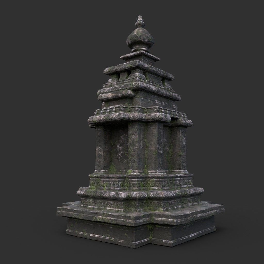 Ruin Ancient Temple - Khmer Architecture Pack B Low-poly 3D model_20