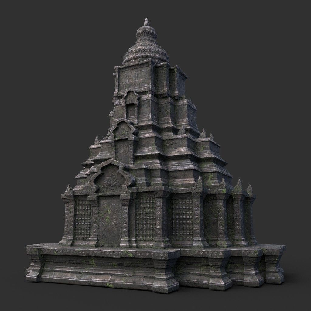 Ruin Ancient Temple - Khmer Architecture Pack B Low-poly 3D model_29