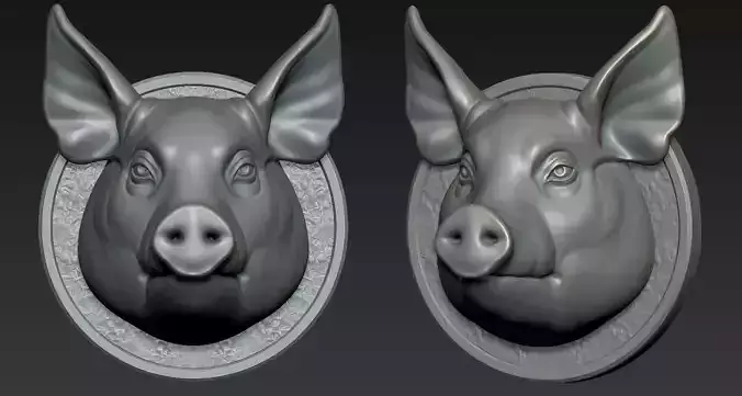 Pig Head 3D print model