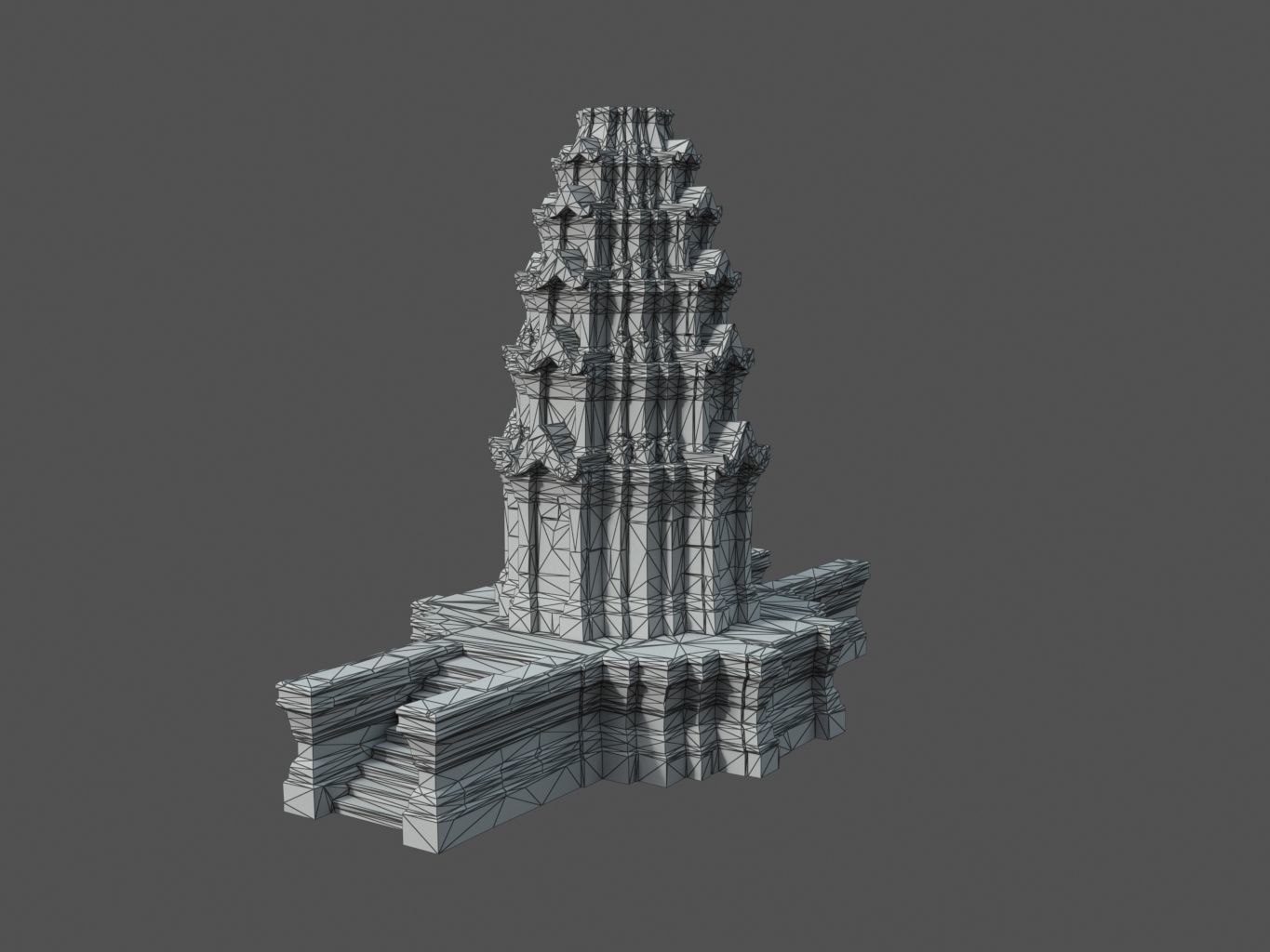 Ruin Ancient Temple - Khmer Architecture Pack A Low-poly 3D model_16